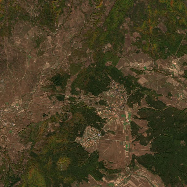 Sentinel-2 satellite image of Camp 22, Hoeryong, 7.7 km across, captured 8 Oct 2026